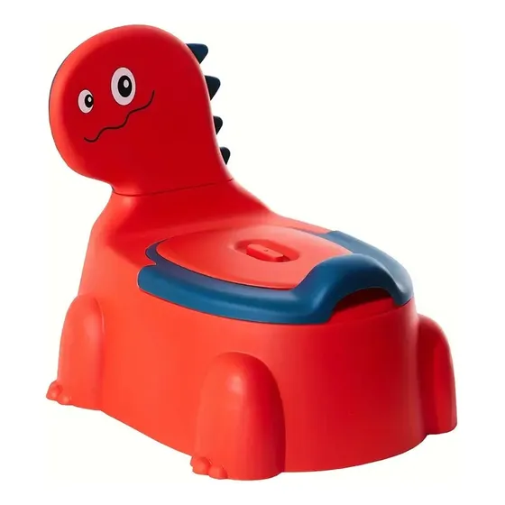 Bacinica Infantil Diseño Dinosaurio - Primer Baño - Rojo