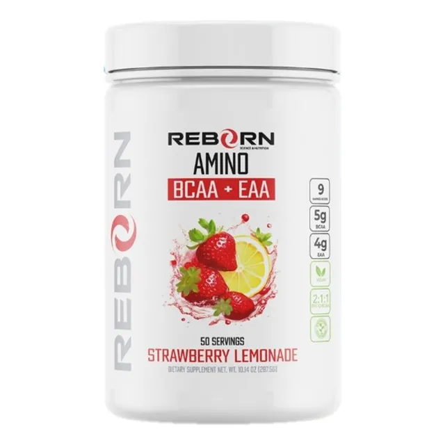 Eaas Reborn Amino Bcaa + Eaa 50 Servicios - Fisica Sabor Strawberry Lemonade