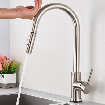 Torneira Cozinha Gourmet Touch Sensível Ao Toque Aço Escovado