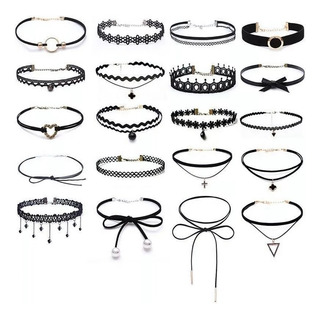20 Pcs Collar Choker Gargantilla Moda Joyería Mujer Cadenas 20 Pcs Collar Choker Gargantilla Moda Joyería Mujer Cadenas