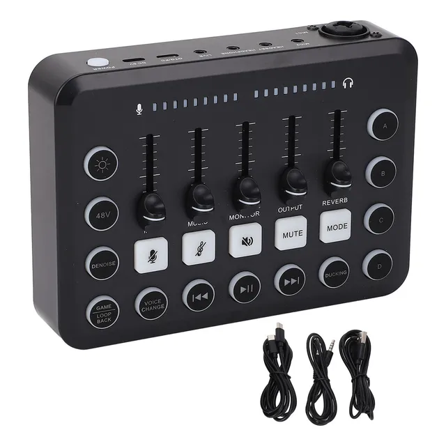 Rgb Pc Mixer Sound, 2 Canales, 4 Modos De Cambio De Voz, 4 P