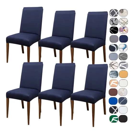Kit 6 Capas Cadeira Jantar Tecido Importado Spandex Elástico