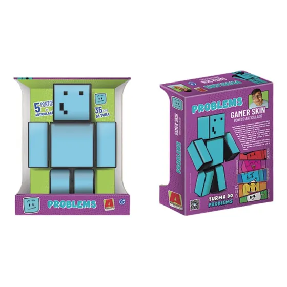 Boneco Problems Youtuber Minecraft Gamer Skin 35cm Algazarra