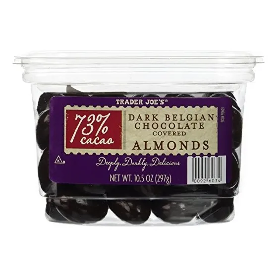 Trader Joe 73% Cocao Oscuro Belga Chocolate Cubrió Las Almen