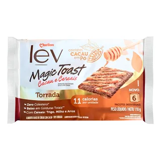Torrada Lev Magic Toast Cacau E Cereais Marilan 110g
