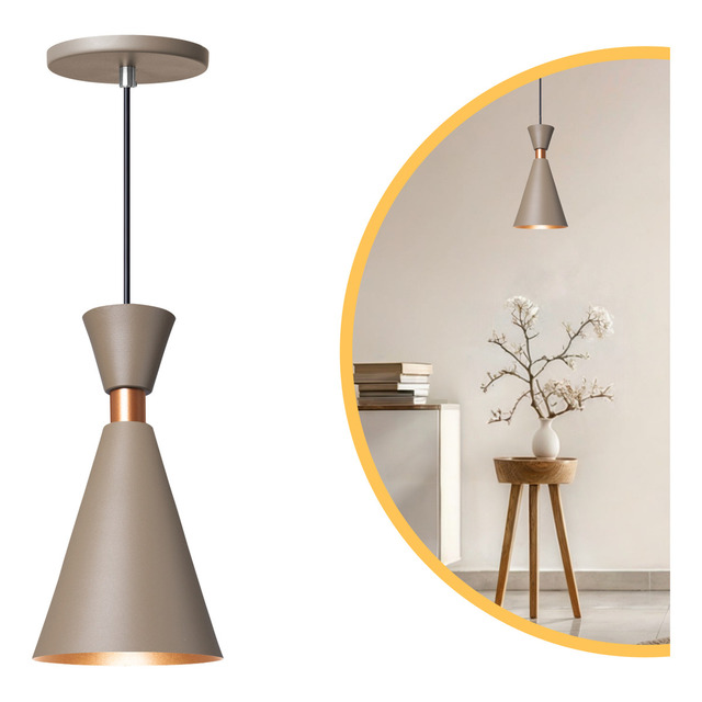 Luminária Pendente Mini Pequim 24cm Cabeceira Cor Fendi 24 Cm Iluminar Ambiente Luminária Pendente Mini Pequim 24cm Cabeceira Cor Fendi 24 Cm Iluminar Ambiente
