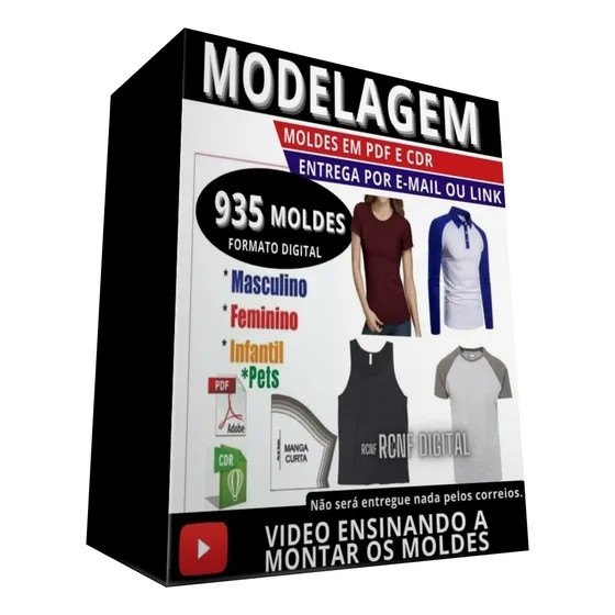 Kit 935 Moldes De Roupas Em Arquivos Digitais