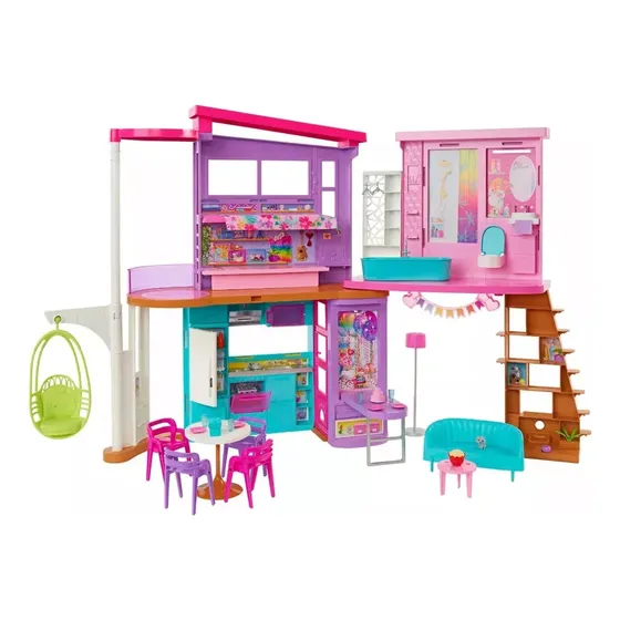 Juguete para casa de muñecas Barbie Malibu 30 Mattel a todo color, rosa grande