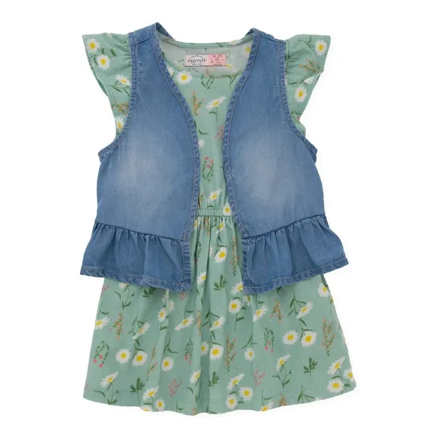 Vestido Y Chaleco Ropa Niña Regalo Moda Bebe Offcorss Oferta