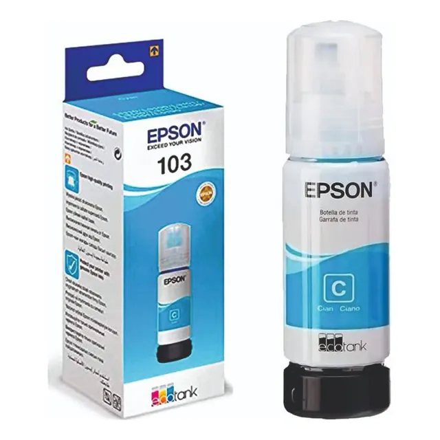 Botella Tinta Epson 103 Ecotank Cyan Tinta Cian