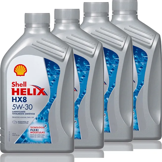 Kit 4 Litros De Oleo Motor Shell Hx8 5w30 Api Sp Ilsac Gf6a