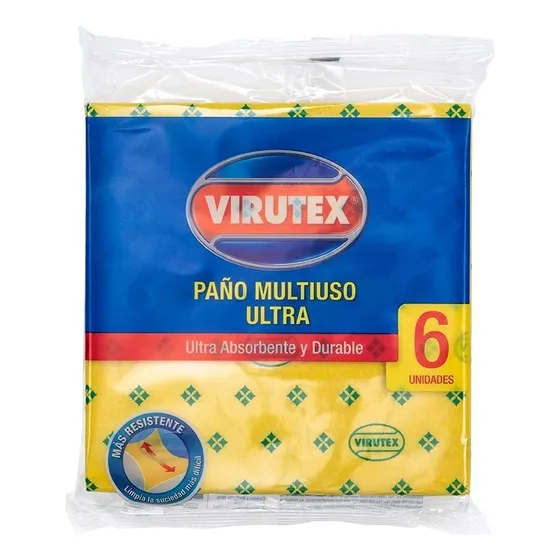 Paño Multiuso Ultra X6 Ultra Absorbente Amarillo Virutex