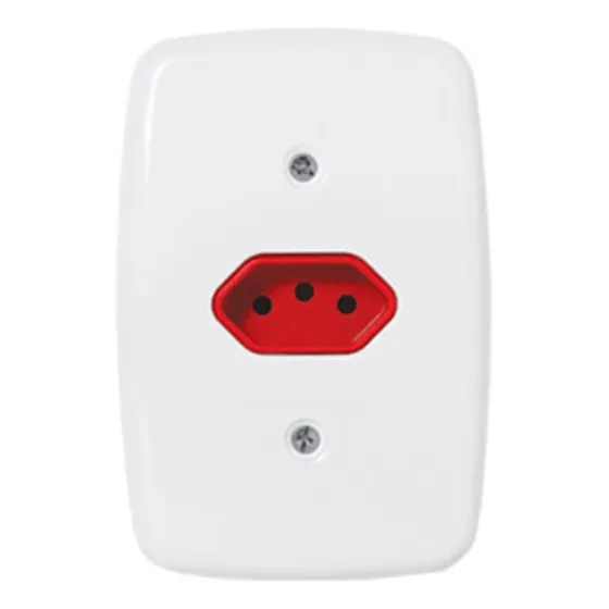 Kit 10 Tomadas Vermelha Simples 20a 4x2 250v Pluzie Ideale