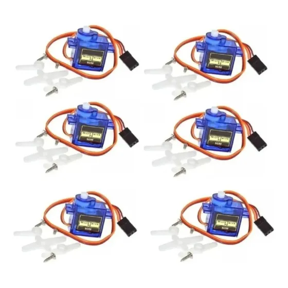 6x Micro Servo Motor 9g Sg90 1,6kg Arduino Rasp Node C/ Nf