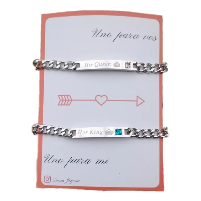 Pulseras Her King His Queen Para Parejas Regalo Aniversario