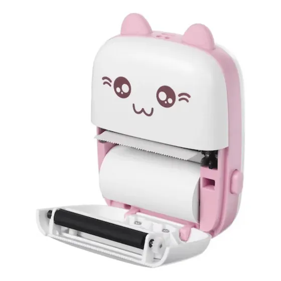 Mini Impresora Térmica Bluetooth Recargable Portátil App Color Rosa