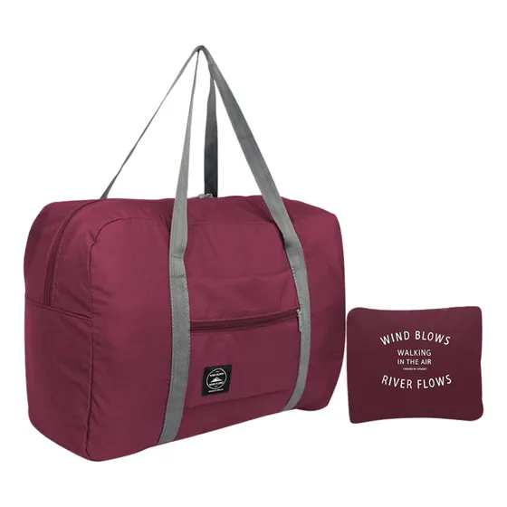 Bolso Plegable Viaje Almacenamiento Impermeable Multiuso Una Ganga 221012 Color Bordo