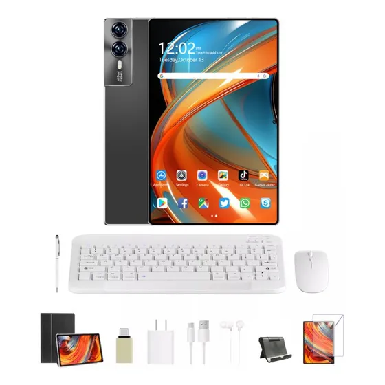 Tablet HANCDON S12 Android 13 512gb +12gb Ram Bluetooth 5.0 WiFi 5 Dual SIM Con Funda Teclado Y Ratón Lápiz Óptico Auriculares Pantalla Hd Ips