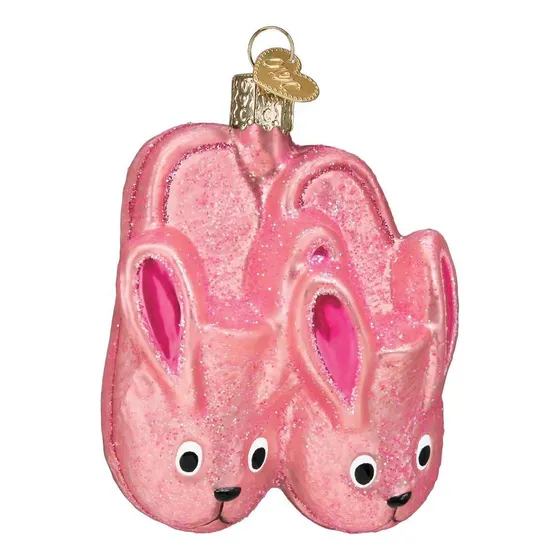 Zapatillas De Conejo De Navidad Del Viejo Mundo Adornos De