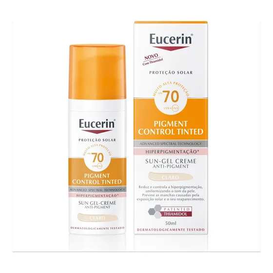 Protetor Solar Facial Sun Pigment Control Cor Claro FPS 70 50ml Eucerin