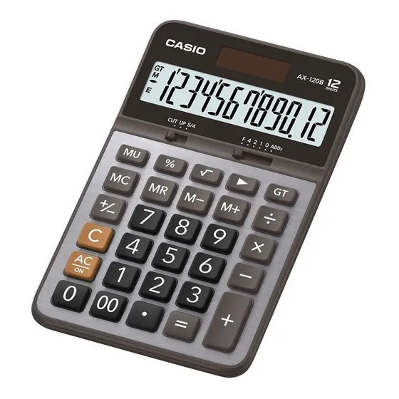 Calculadora Casio Compact de sobremesa 12 dígitos AX-120b Color gris