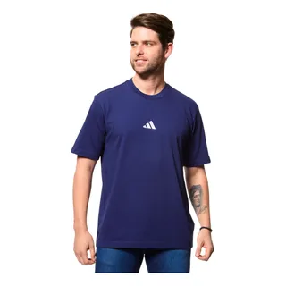 Camiseta Masculina Small Logo Jf1093 Azul/branco adidas Camiseta Masculina Small Logo Jf1093 Azul/branco adidas