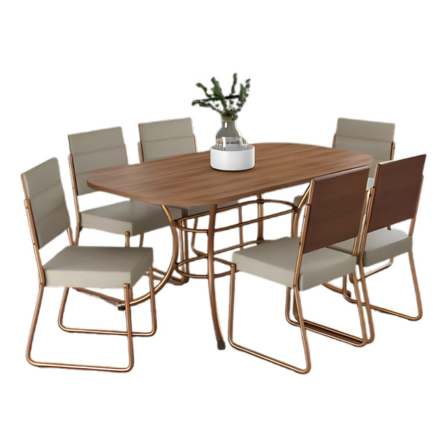 Conjunto Sala De Jantar Mesa E 6 Cadeiras Fênix Carraro Rose Conjunto Sala De Jantar Mesa E 6 Cadeiras Fênix Carraro Rose
