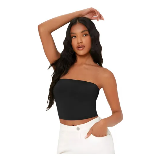 Crop Top Básico En Strapless X 3 Unidades