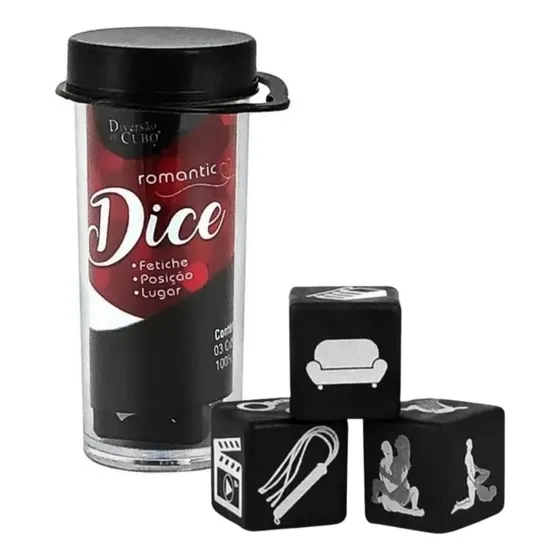 Jogo Do Prazer 3 Dados Fetiche Posições Cor Preta + Brinde