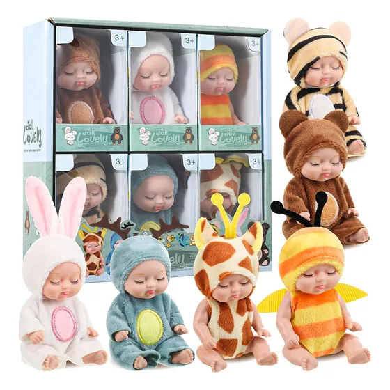 Ffbhg-muñeca Bebé Reborn Realista 11cm - Pack De 6pzs Lindas Mini Muñecas Para Colección, Regalo Cumpleaños O Terapia