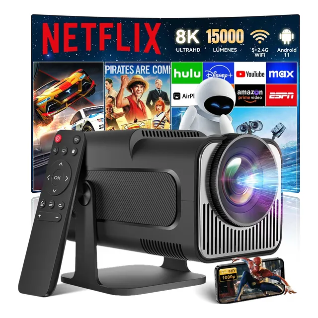 Proyector Hd 8k Android 11 Wifi Full 1080p 15000lm Projector