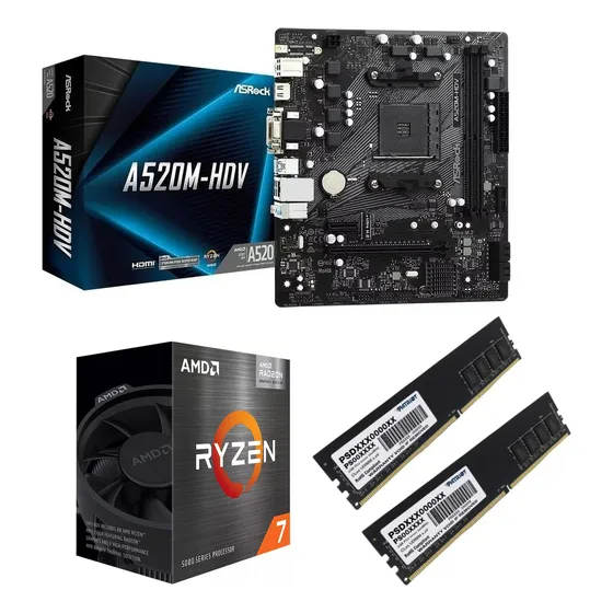Combo Act Asrock A520m-hdv Ryzen 7 5700g 2x8gb 3200