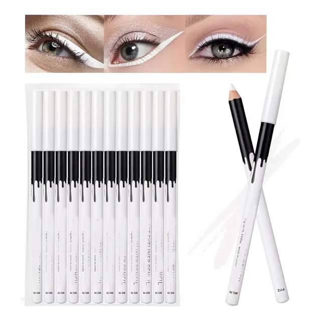 Lápiz Iluminador Blanco - 12 Lápices De Ojos Profesionales