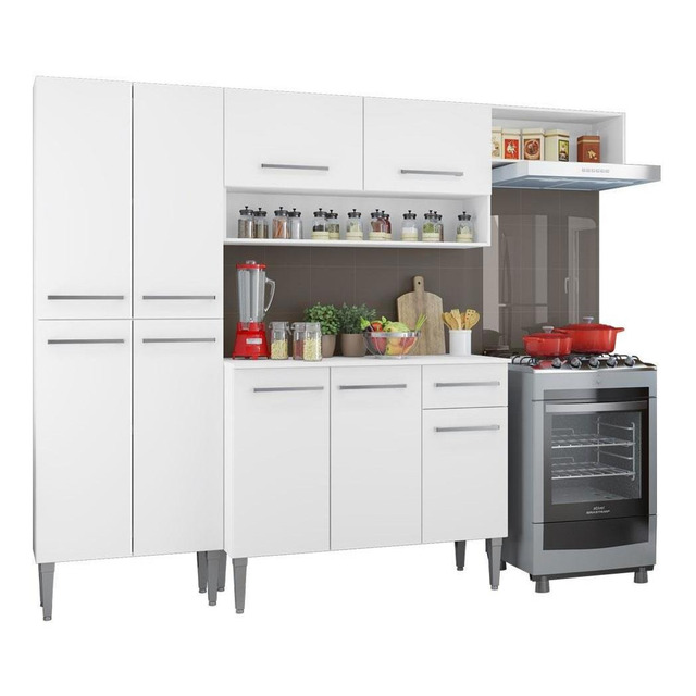 Madesa Emilly G2007009 Armário De Cozinha Compacta Completa Top Com Armário E Balcão Cor B... Madesa Emilly G2007009 Armário De Cozinha Compacta Completa Top Com Armário E Balcão Cor B...