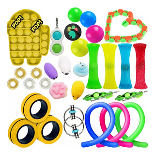 28 Unids/set Amongus Push Bubble Sensory Fidget Juguetes 28 Unids/set Amongus Push Bubble Sensory Fidget Juguetes