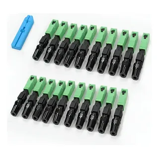 Pack De 20 Conectores Rápidos Sc/apc Para Fibra Óptica Monomodo, De Instalación Rápida Y Baja Atenuación