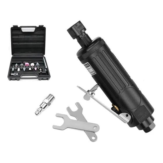 Amoladora Recta Neumatica Torno 6mm + Valija Piedras Nma730