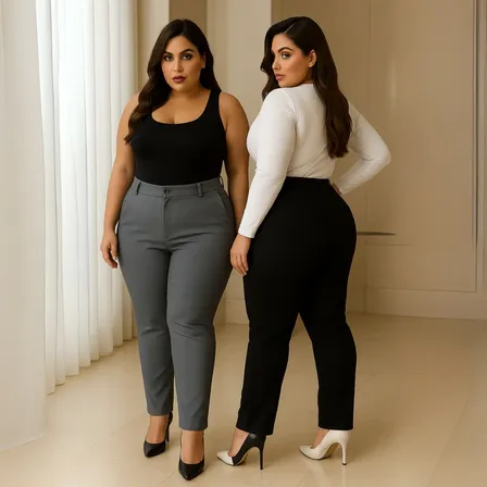 Calça Alfaiataria Plus Size Feminina Social Premium Cos Alto