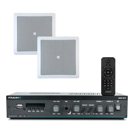 Kit Som Ambiente Slim 1600 Frahm + 02 Arandelas Jbl