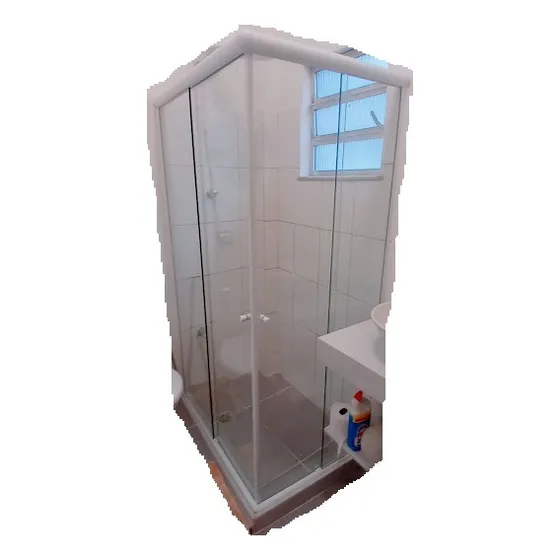 Box Para Banheiro Em L Vidro Incolor 8 Mm 180 X 78 X 100 Cm
