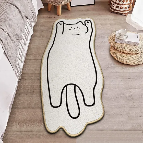 Alfombra Baño Para Gato Bonita Animal Absorbente Super Suave