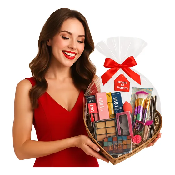 Kit Presente Maquiagem Completa Feminina Base Paleta Gloss