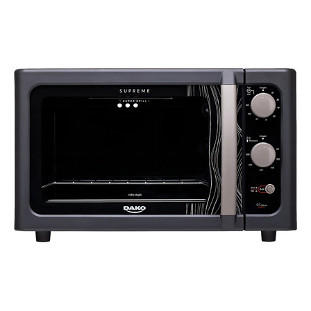 Forno De Bancada Elétrico Preto Com Grill Dourador Dako Supreme 44 Litros Forno De Bancada Elétrico Preto Com Grill Dourador Dako Supreme 44 Litros