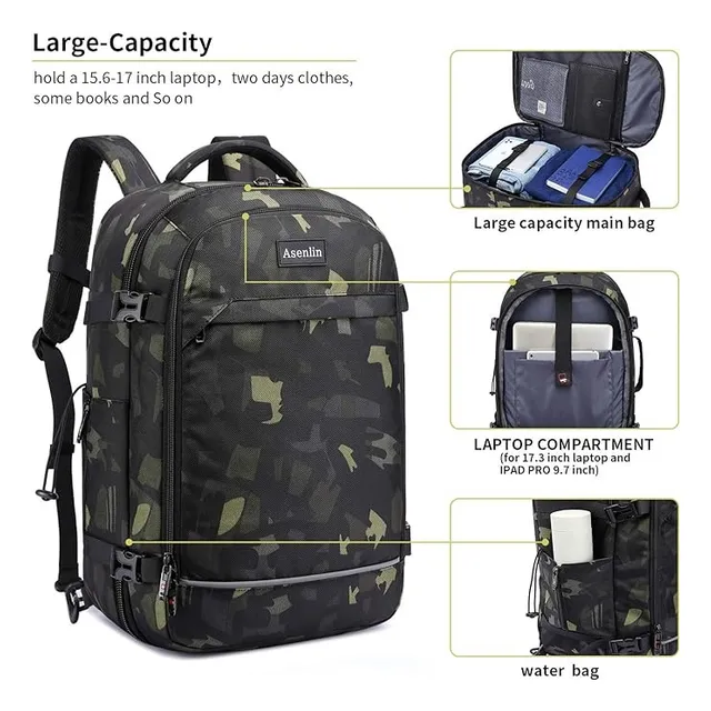 Bolso Morral Importado Camuflado Grande Puerto Usb 