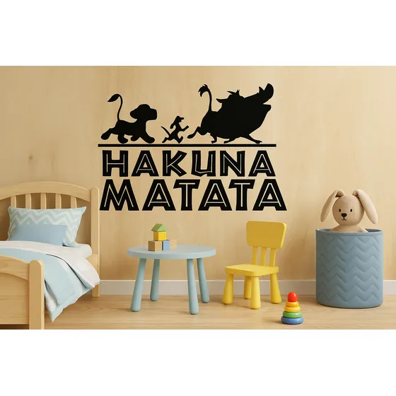 Cuadro Decorativo Calado- Hakuna Matata-60cm Negro Negro