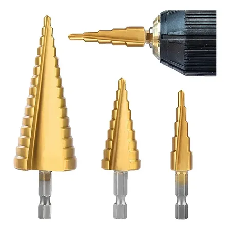 Set 3 Broca Conica Escalonada 4 A 32 Mm Paso A Paso
