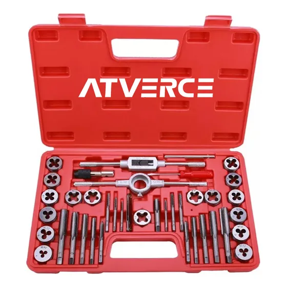 Atverce PD-40 Juego De Pulgada Acero Machuelos Y Terrajas 40 Pcs