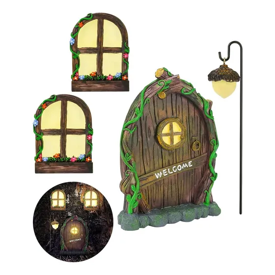 Gnomo Para Casa Hada Ventana Puerta Brillan Oscuridad