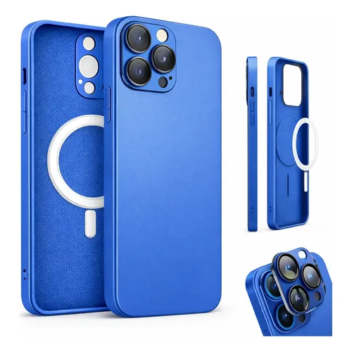 Capa Luxo Glass Case iPhone 12 Ao 15 Pro Max Cor Azul Cor Azul