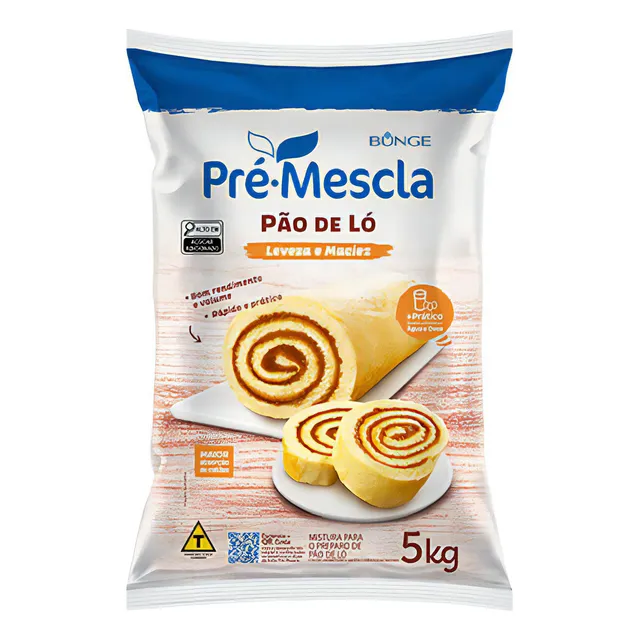 5kg Mistura Pão De Ló Rocambole Bolos Pré-mescla Bunge